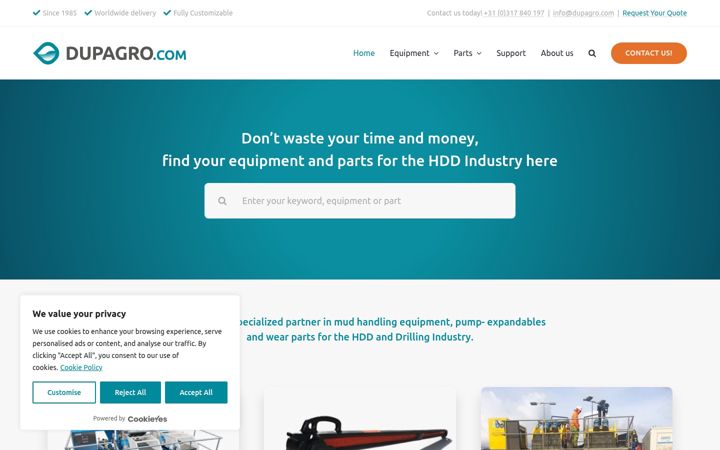 Screenshot of dupagro.com