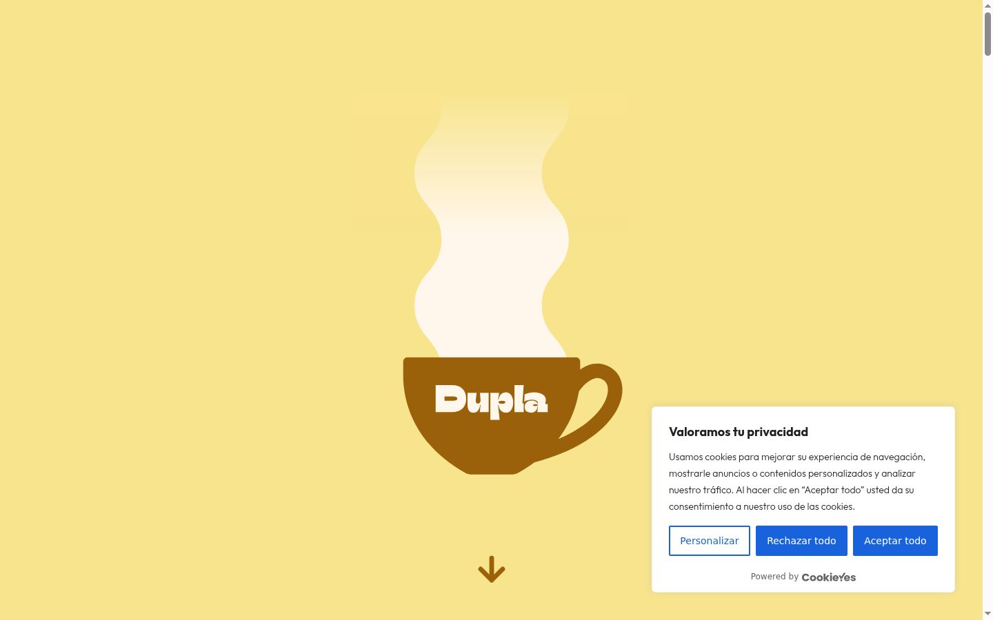 Captura de ecrã do banner de consentimento apresentado antes de qualquer interação