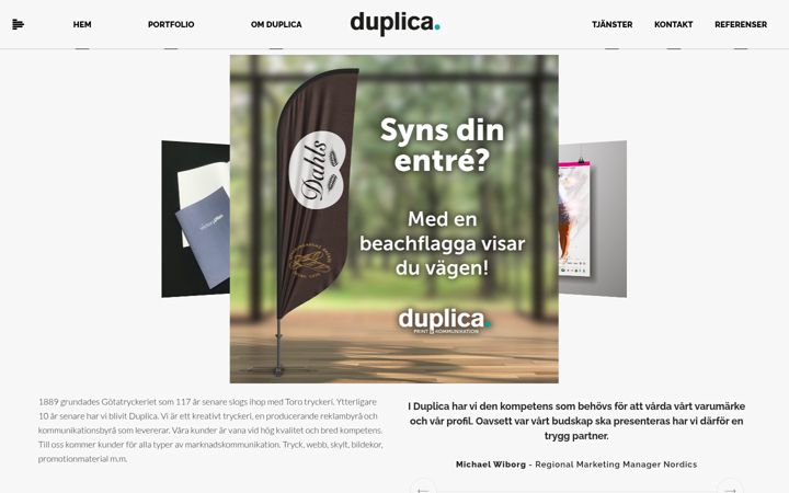 Screenshot von duplica.se