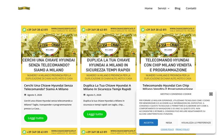 Ekraanipilt saidist duplicazionetelecomandomilano.it