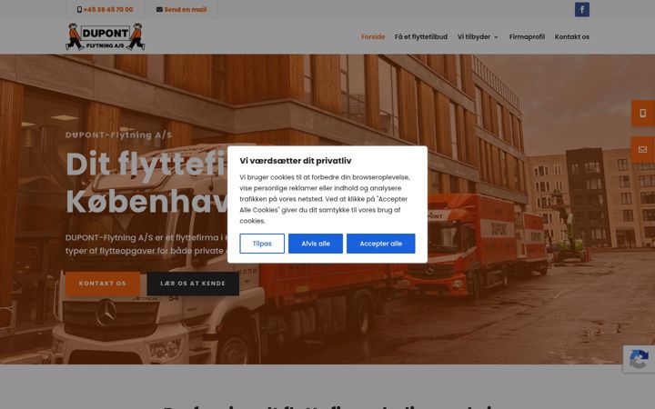 Skjámynd af dupont-flytning.dk