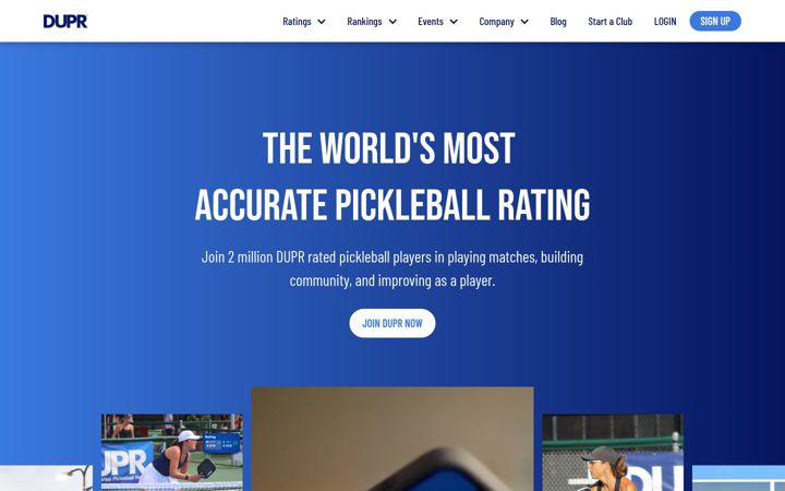 Screenshot of dupr.com