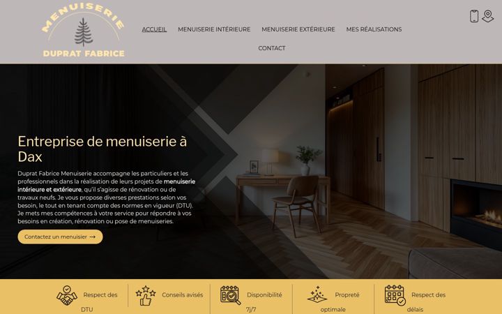 Screenshot of dupratmenuiseries.fr