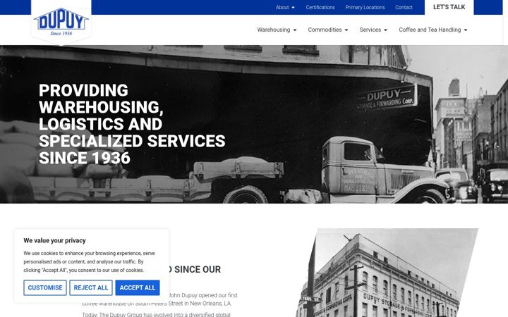 Screenshot of dupuygroup.com