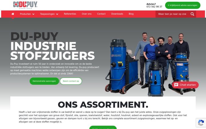 Screenshot di dupuystofzuiger.nl