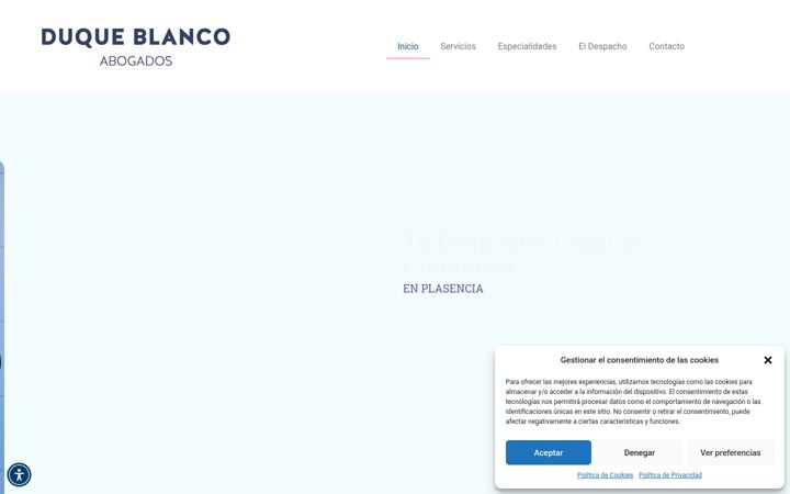 Screenshot of duqueblancoabogados.com