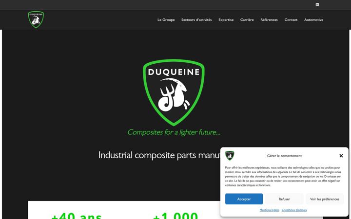 Ekrānuzņēmums no duqueine.fr