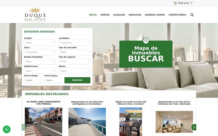 Ekrano kopija duquerealestate.es