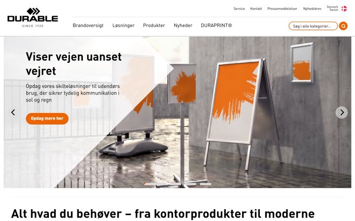 Skjámynd af durable.dk