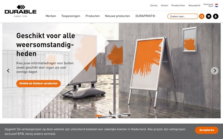 Screenshot di durable.nl