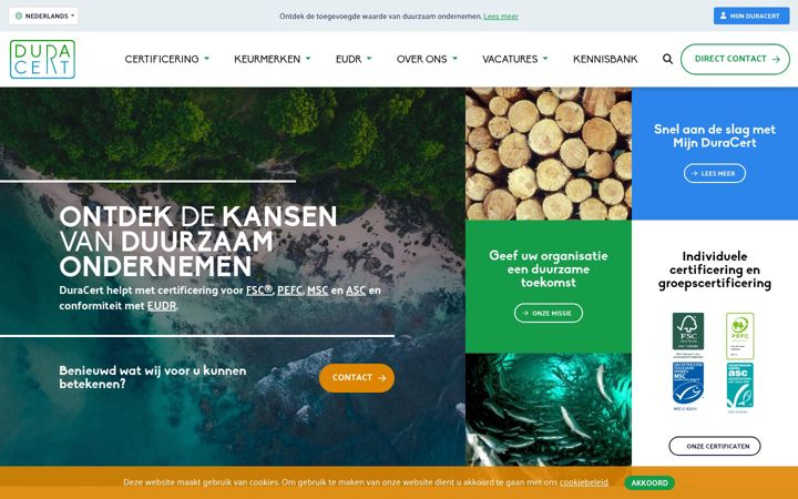 Screenshot of duracert.com