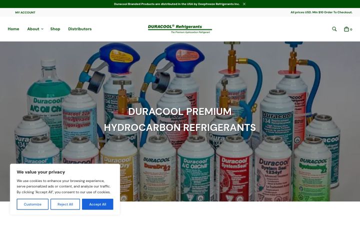 Screenshot of duracool.com