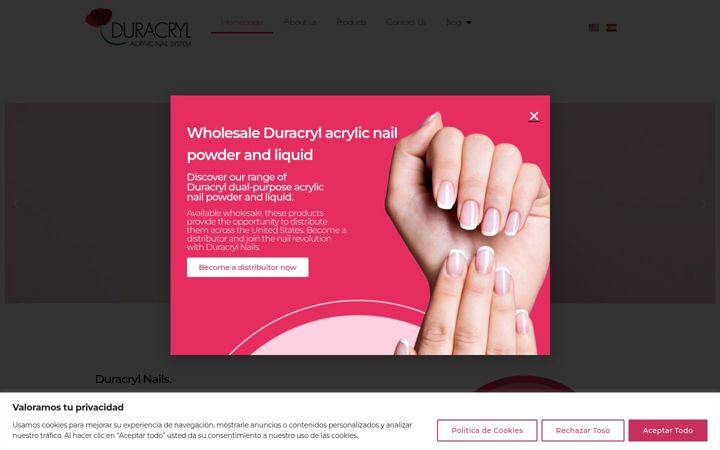Screenshot of duracrylnails.com