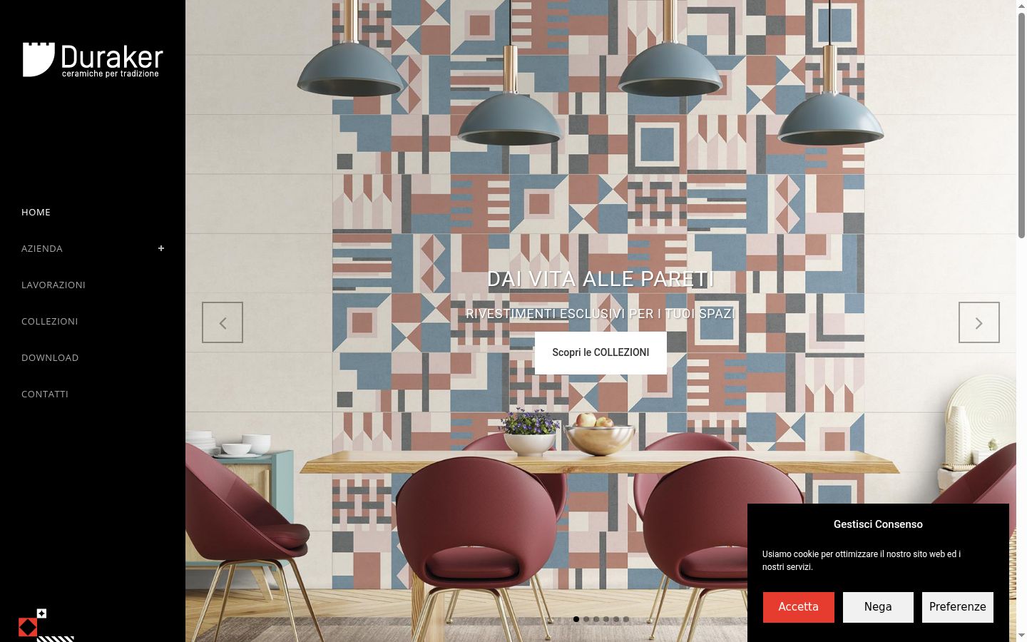 Screenshot del banner di consenso mostrato prima di qualsiasi interazione