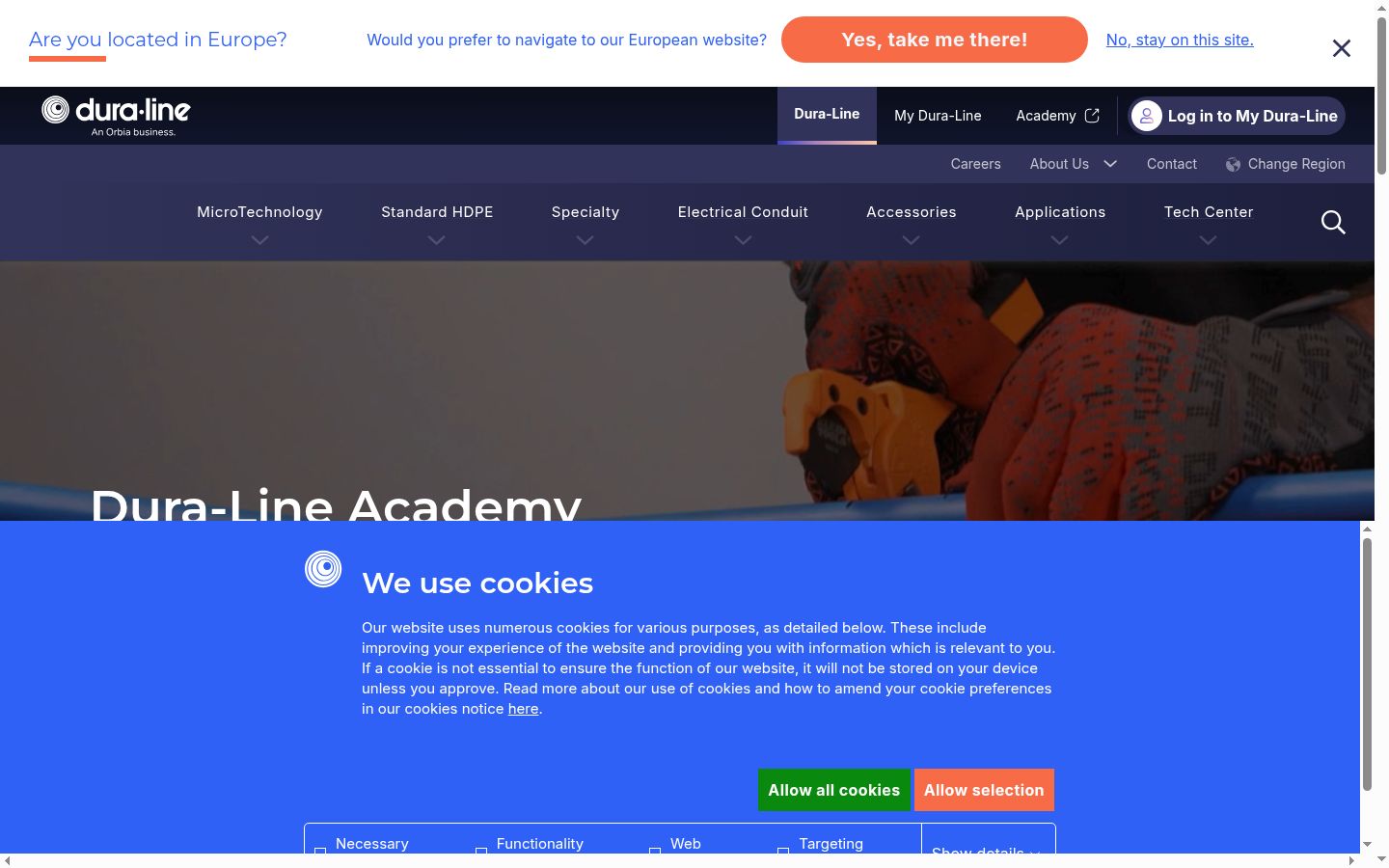 Screenshot of the consent banner shown before any interaction