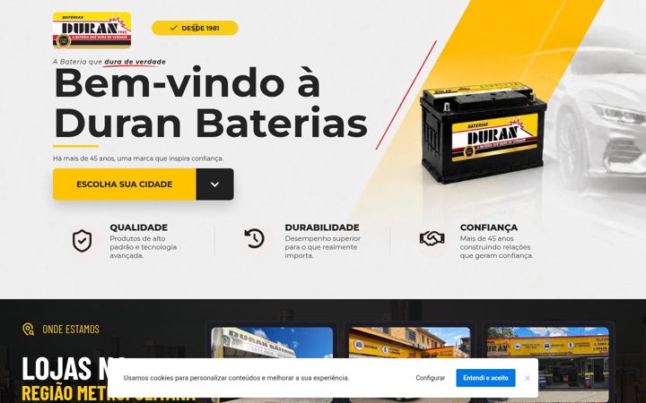 Snimka zaslona za duranbaterias.com.br