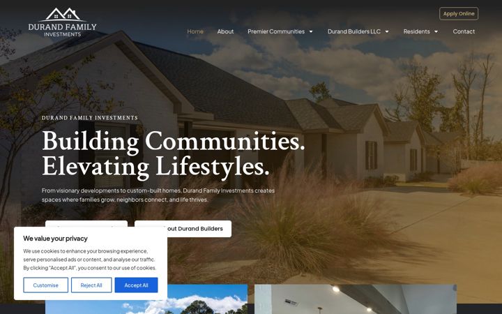 Screenshot of durandfamilyinvestments.com