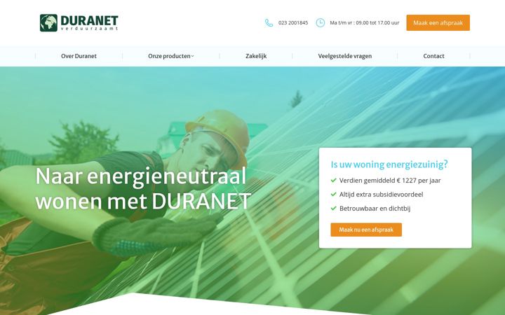 Screenshot di duranet.nl