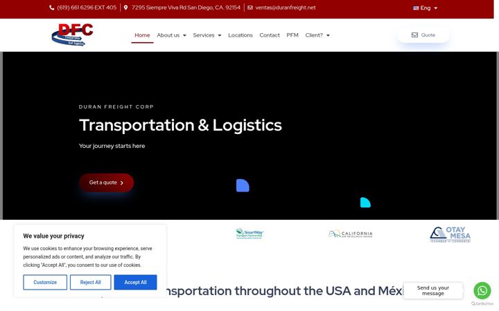 Zrzut ekranu duranfreight.net