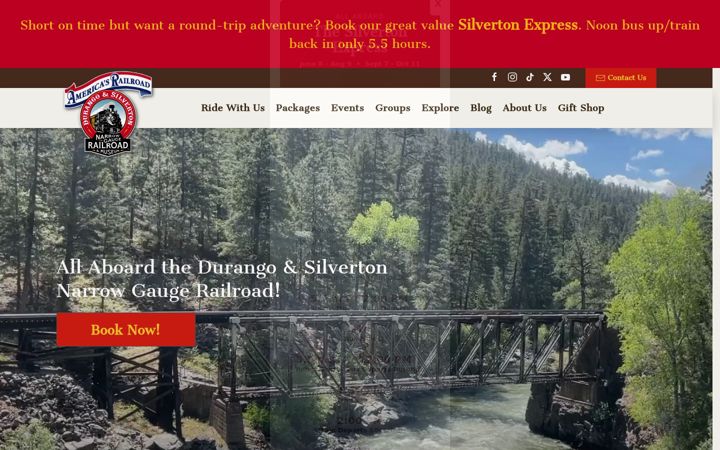 Screenshot von durangotrain.com