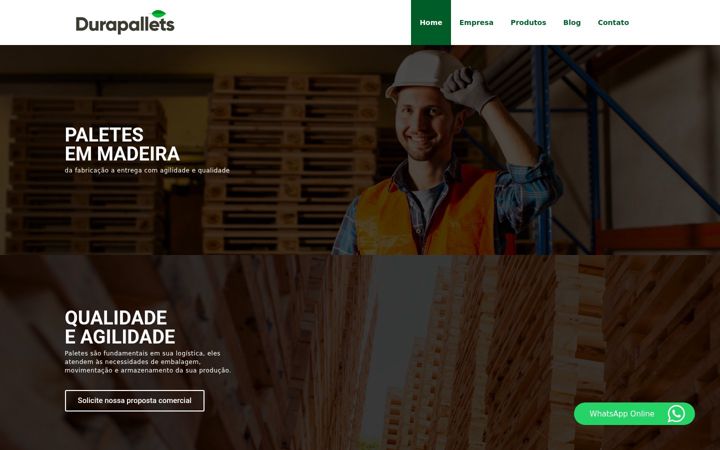 Snimka zaslona za durapallets.com.br