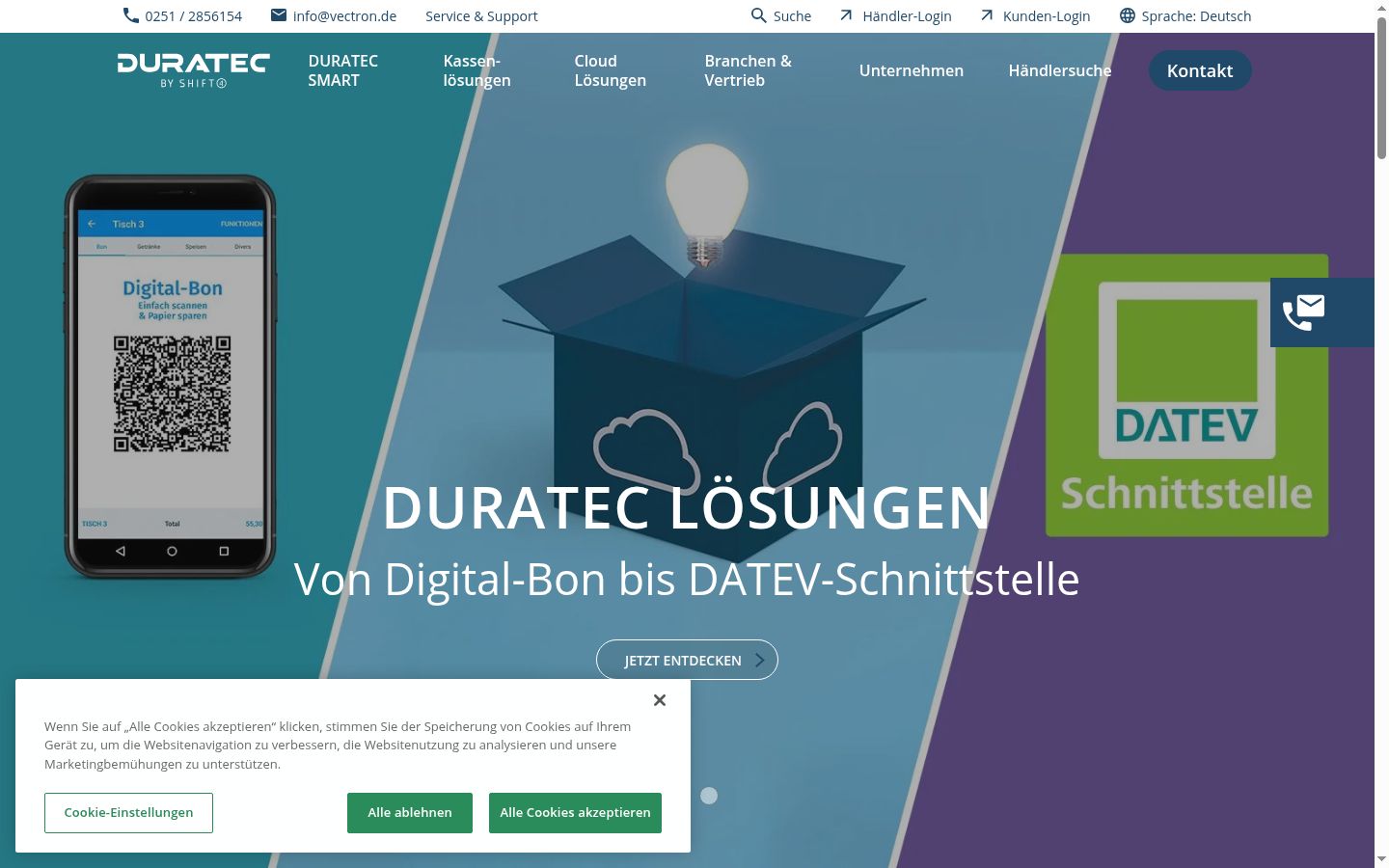 Capture d'écran de la bannière de consentement affichée avant toute interaction