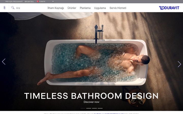 Екранна снимка на duravit.com.tr