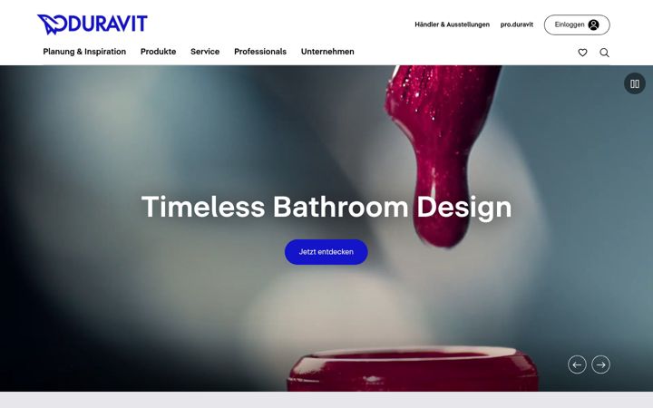 Screenshot of duravit.de