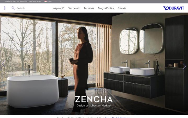 Екранна снимка на duravit.hu