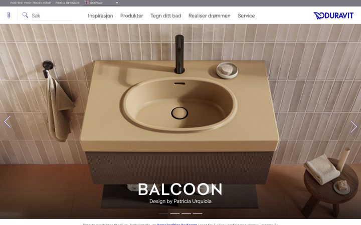 Captura de pantalla de duravit.no