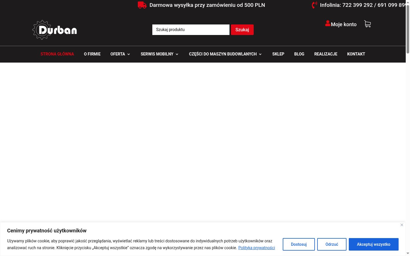 Captura de pantalla del banner de consentimiento mostrado antes de cualquier interacción