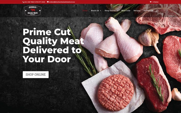 Екранна снимка на durbanhalaalmeats.co.za