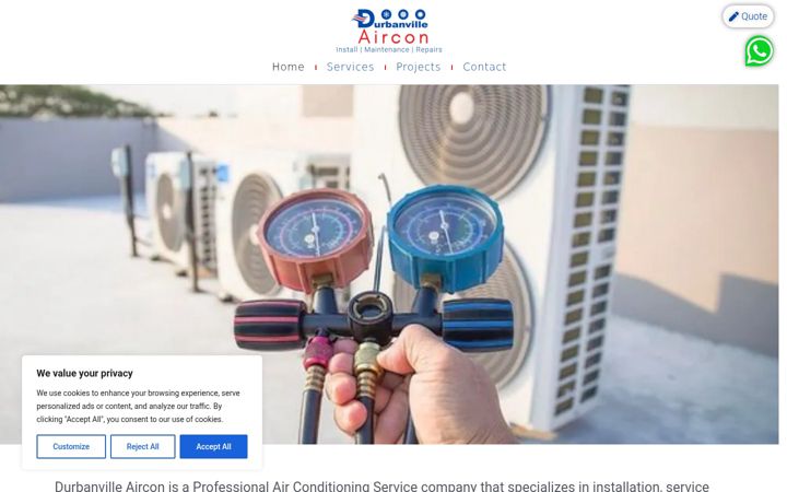 Екранна снимка на durbanvilleaircon.co.za