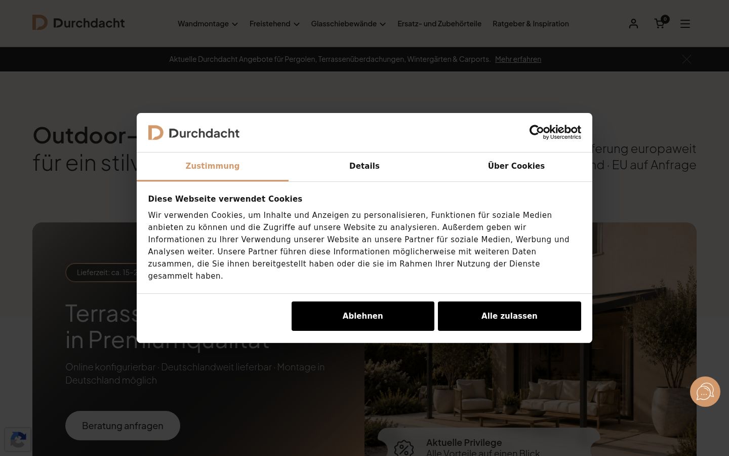 Screenshot tal-banner tal-kunsens muri qabel kwalunkwe interazzjoni
