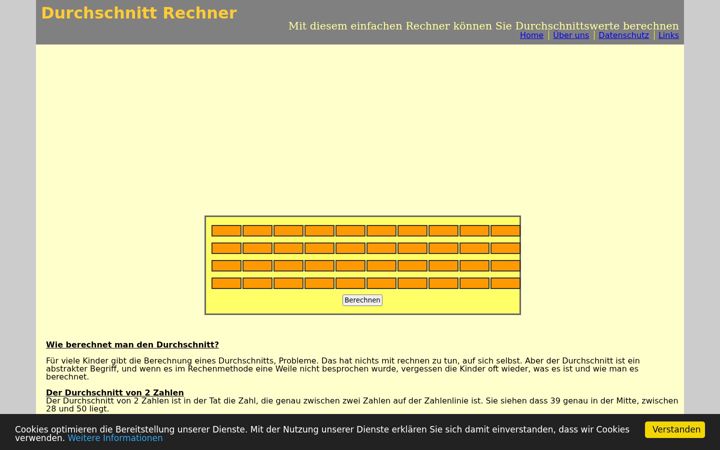 Screenshot of durchschnittrechner.de