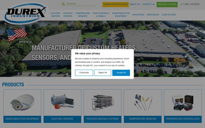Screenshot of durexindustries.com