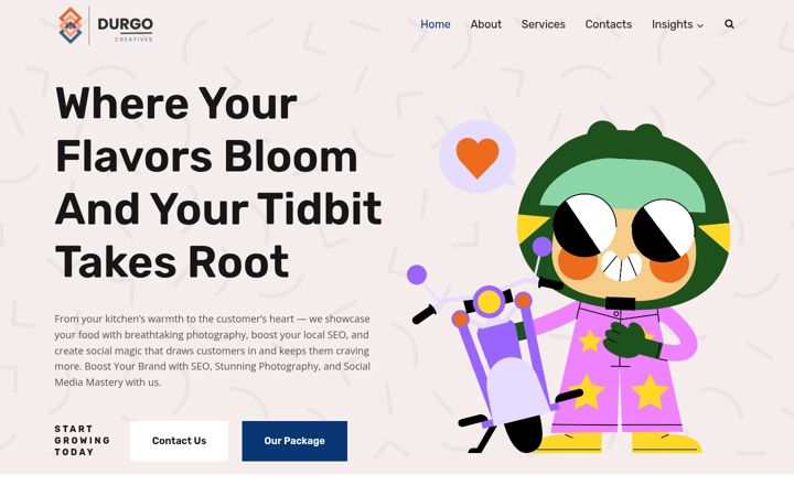 Screenshot of durgocreatives.com