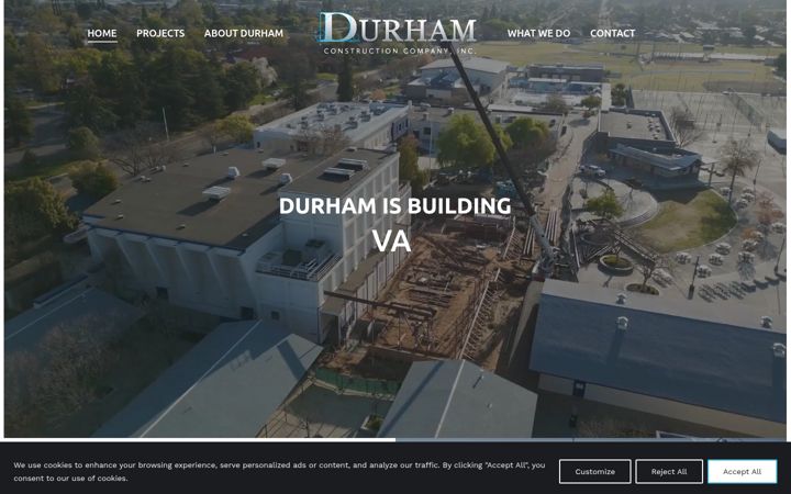 Screenshot of durham-construction.com