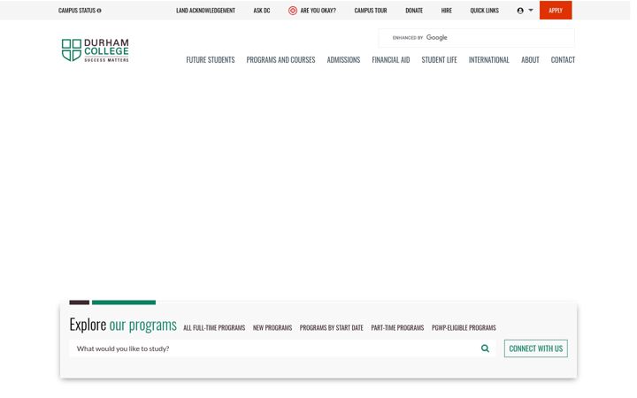 Screenshot of durhamcollege.ca