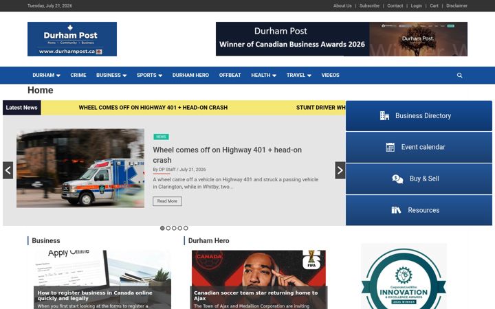 Screenshot of durhampost.ca