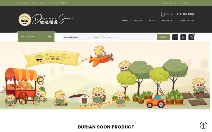 Screenshot of duriansoon.com