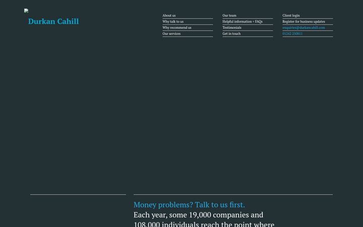 Screenshot of durkancahill.com