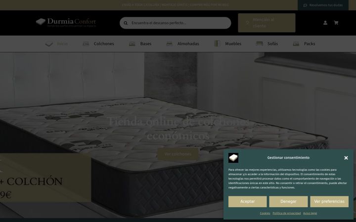 Screenshot of durmiaconfort.com