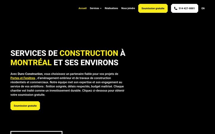 Screenshot of duro-construction.com