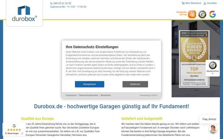 Screenshot ta' durobox.de
