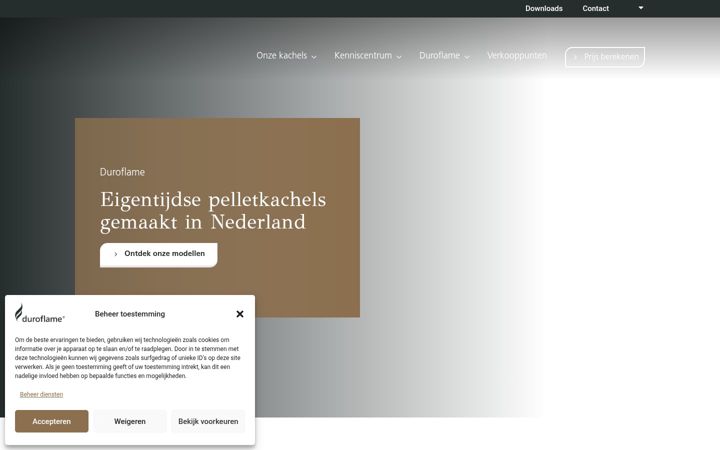 Screenshot di duroflame.nl