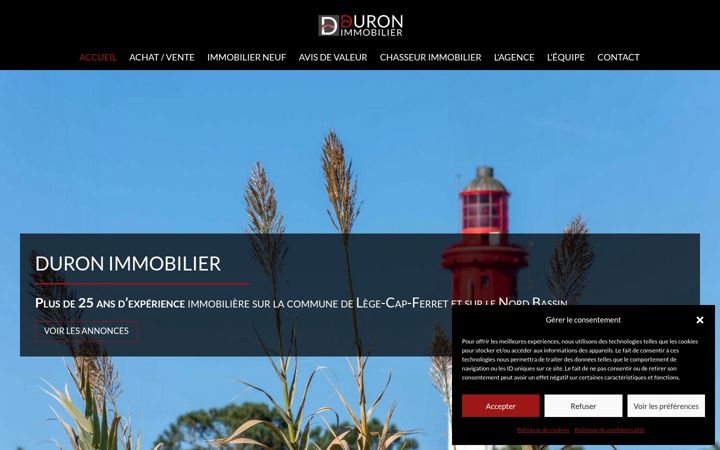 Screenshot van duron-immobilier.fr