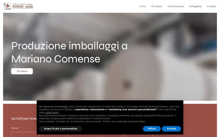 Screenshot of duroniimballaggi.com