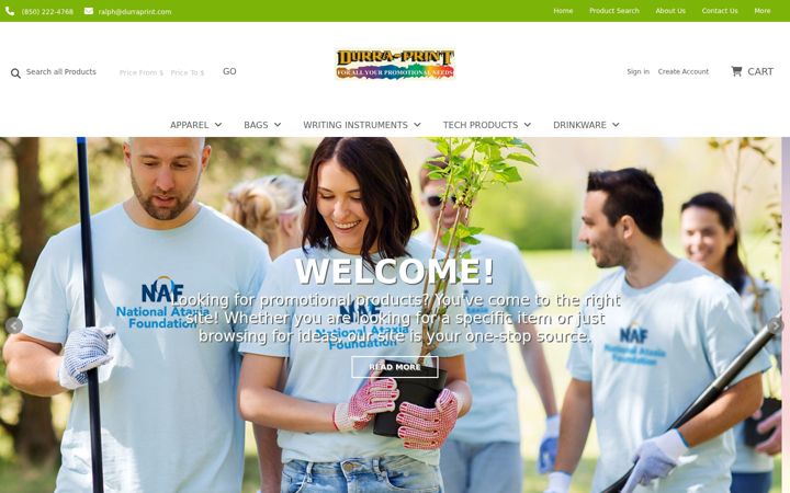 Screenshot of durraprintpromotionals.com