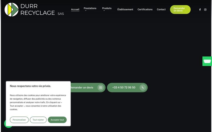 Screenshot van durrrecyclage.fr
